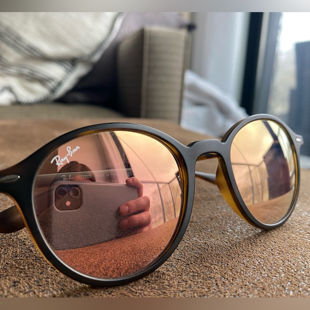 Ray Ban RB4237 894/Z2 LITEFORCE Tortoise Round Frames with Orange Lens
